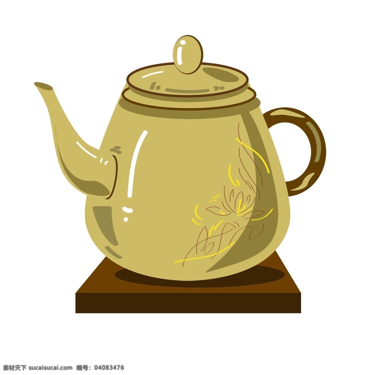 手绘 茶具 茶饮 元素 免 抠 陶瓷 茶壶 茶