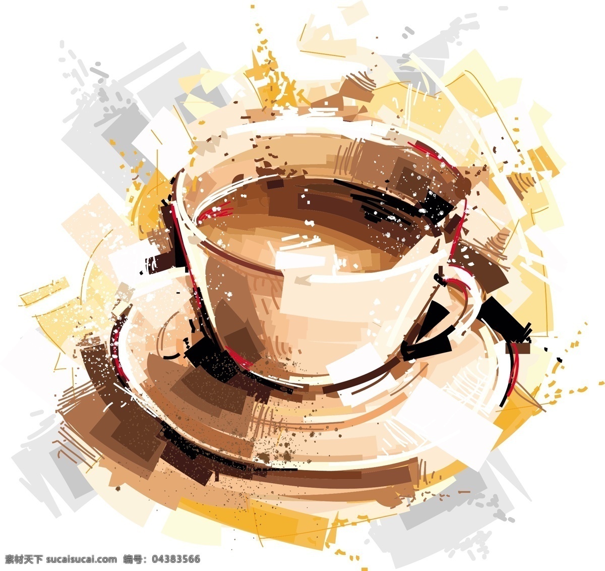 咖啡 杯子 现代 个性 涂鸦 矢量 创意 水彩 欧式 素描 手绘 广告 背景