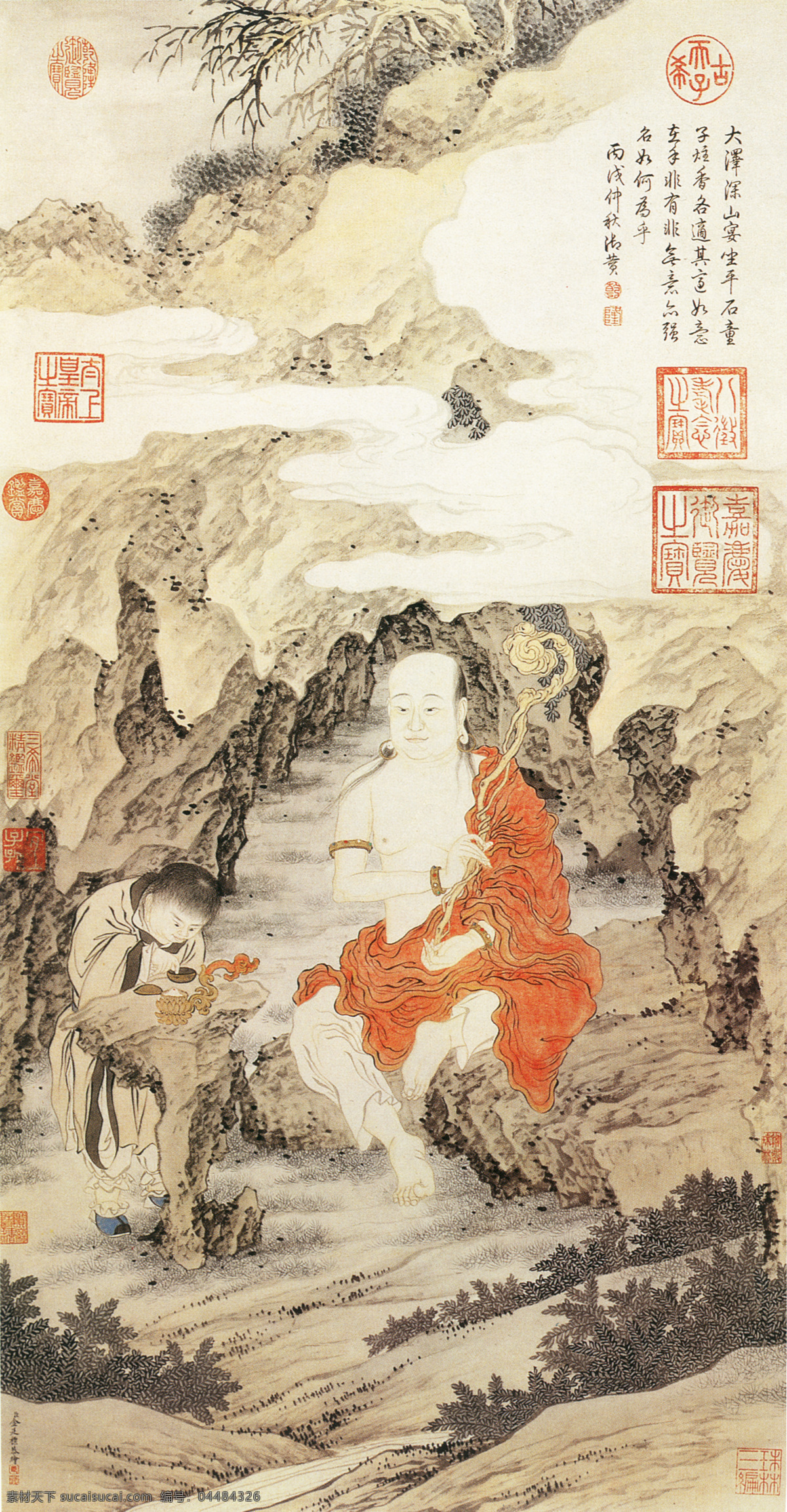 小桥流水 人家 壁画 古代人物 人物 人物画像 小桥流水人家 中国风 中国文化 中华艺术绘画 民间人物 文化艺术