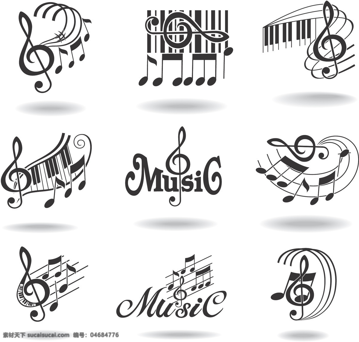 音乐 主题 图标 矢量 music 动感 模板 设计稿 素材元素 五线谱 音乐主题 音符 源文件 矢量图