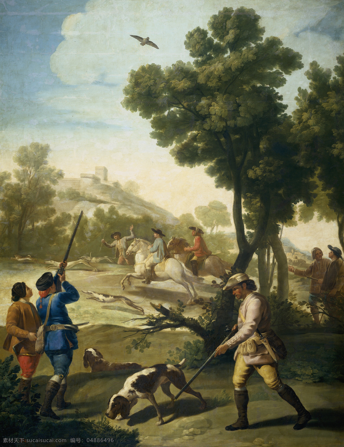 弗朗西斯科 戈雅 作品 狩猎 打猎 狗 火器 枪 艺术流派 马 普拉多 浪漫主义 西班牙画家 绘画书法 文化艺术