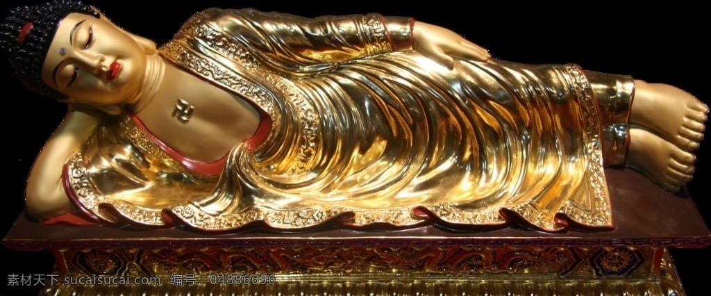 卧佛 雕塑 王 殿 祥 铸铜 金箔 佛像 宗教信仰 文化艺术