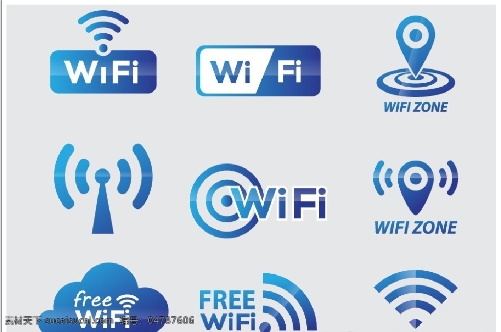 wifi图标 无线网络 矢量 可编辑素材 wifi 连接 图标 联网 图标字母数字 标志图标 其他图标