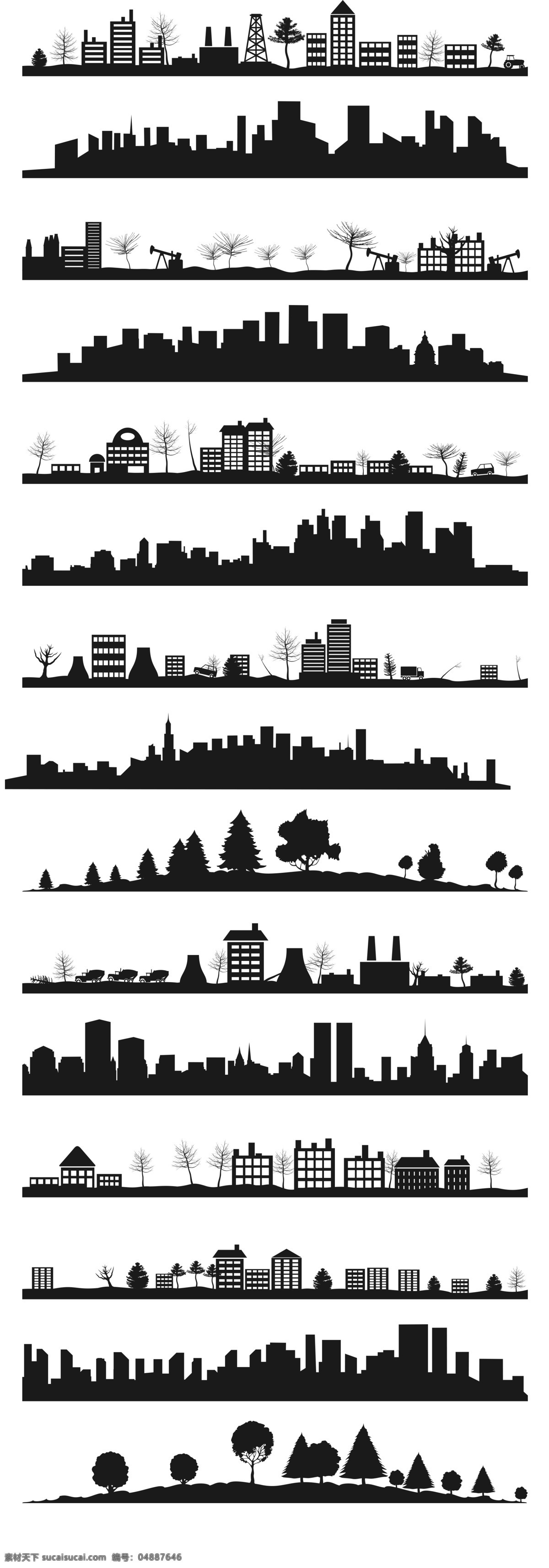 线描城市缩影 线描 城市 黑白 环境