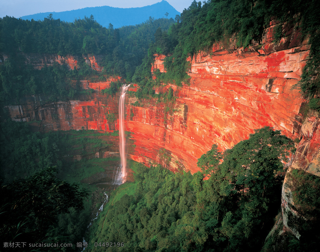 万里 红中 白 飘带 瀑布 丹霞 赤水 旅游 自然景观 自然风景 赤水风光 摄影图库