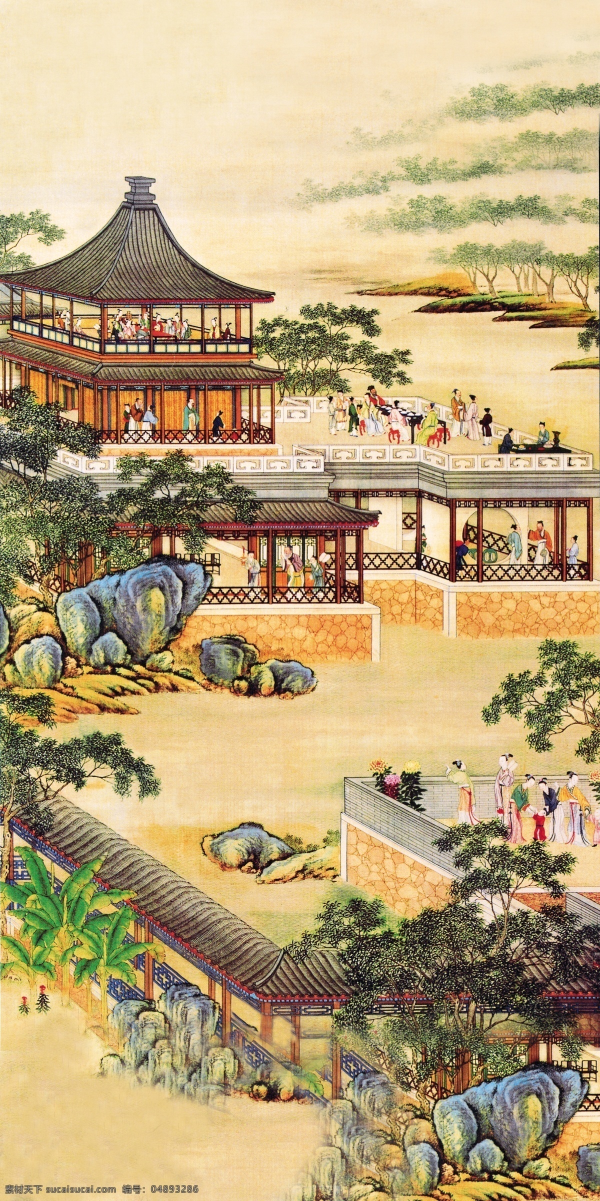 分层 源文件 风景画 工女 古画 古人 花瓶 民间艺术 民间艺术画 清明上河图 山水画 中国 民间 艺术品 中华刺绣 绣女 传统 元素 整合 节日素材 清明节