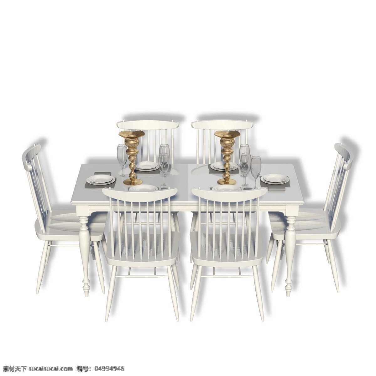 白色 餐厅 六人 餐桌 餐椅 家具