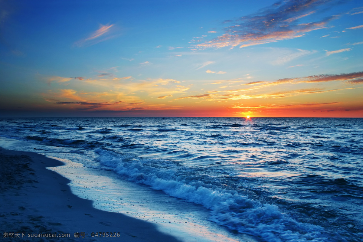 广角 宽 屏 高清 天空 海 日落 黄昏 海滩 自然景观 自然风景