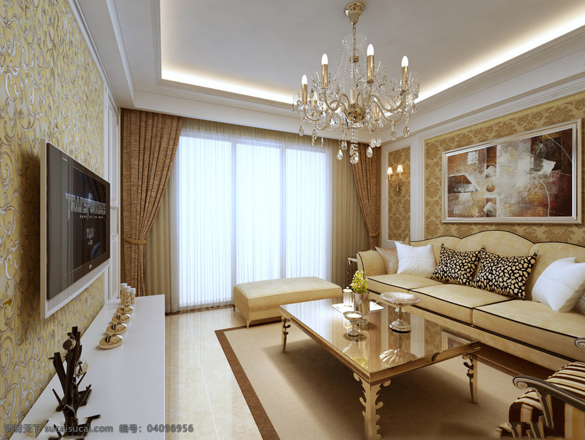 简约 欧式 客厅 模型 3d效果图 沙发茶几 时尚欧式 客厅模型 家居装饰素材 室内设计