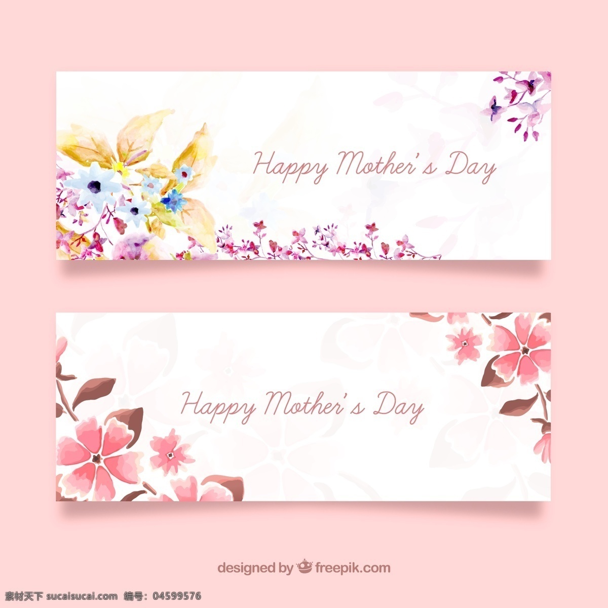 ai格式 banner day happy 花卉 卡片 母亲节 矢量图 水彩 矢量 mothers 节日素材 其他节日