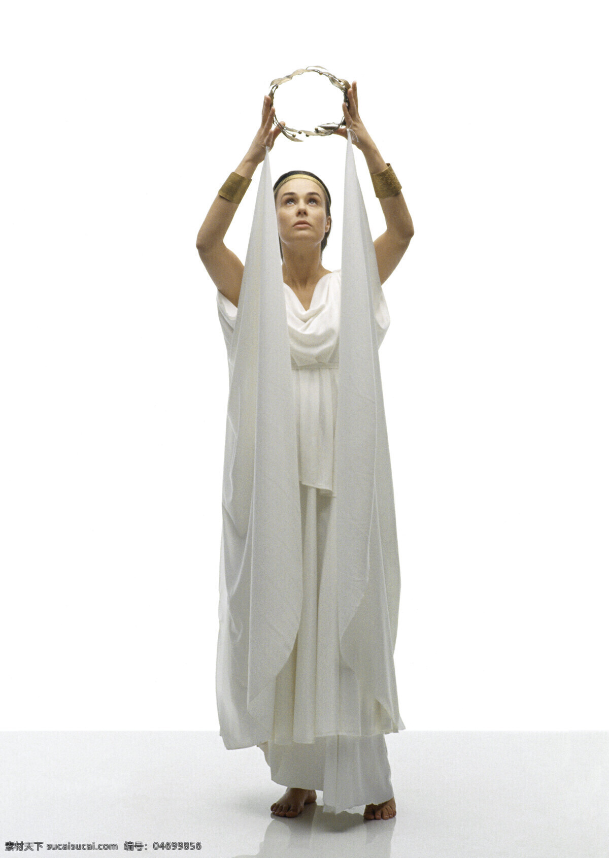 手 花环 女 祭司 古代奥运会 奥林匹克 外国女性 希腊 雅典 女性 神圣 圣洁 白裙 摄影图 高清图片 体育运动 生活百科