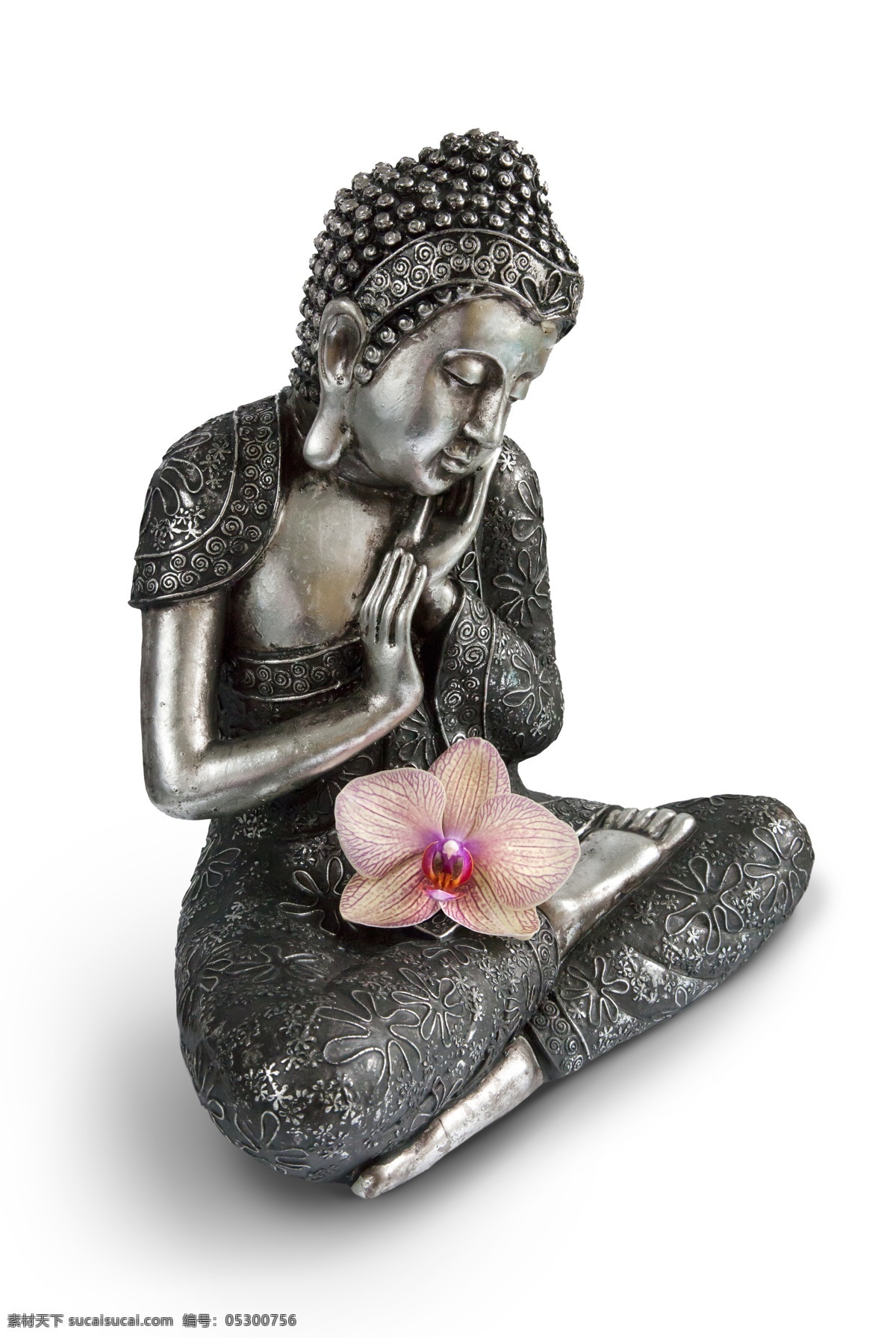 佛像 花朵 菩萨 雕塑 神像 鲜花 传统工艺 文化艺术
