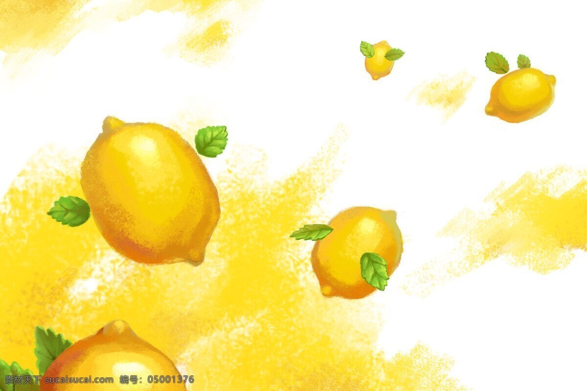 插画 翅膀 飞翔 黄色 绿叶 漫画 柠檬 水果 生物世界 柠檬设计素材 柠檬模板下载