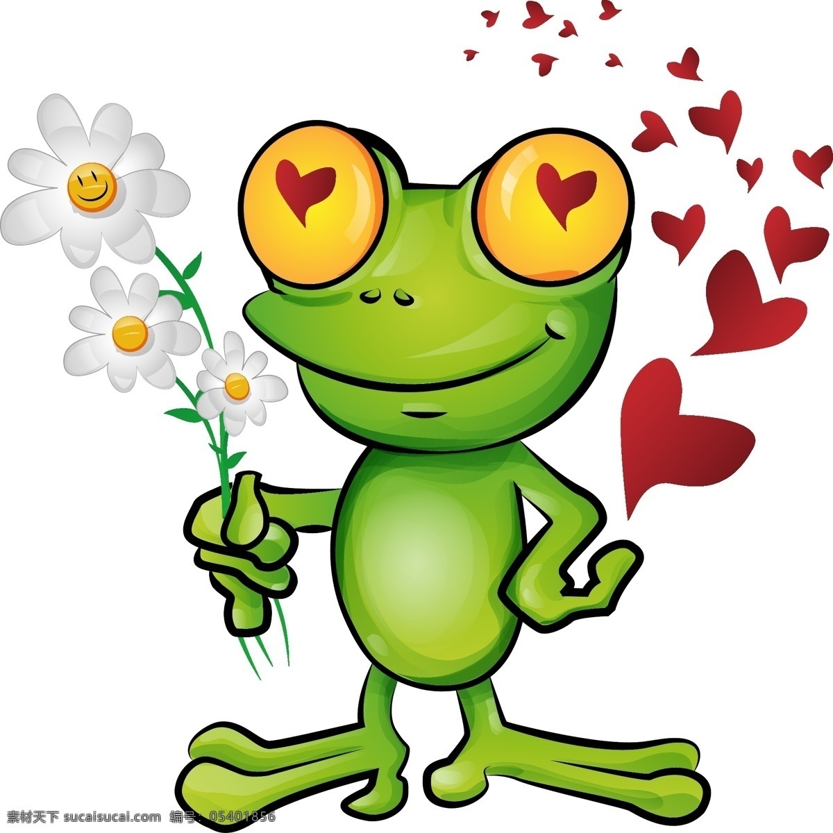 青蛙 卡通 爱心 红心 情人节 童话世界 可爱 矢量素材 生物世界 野生动物 矢量