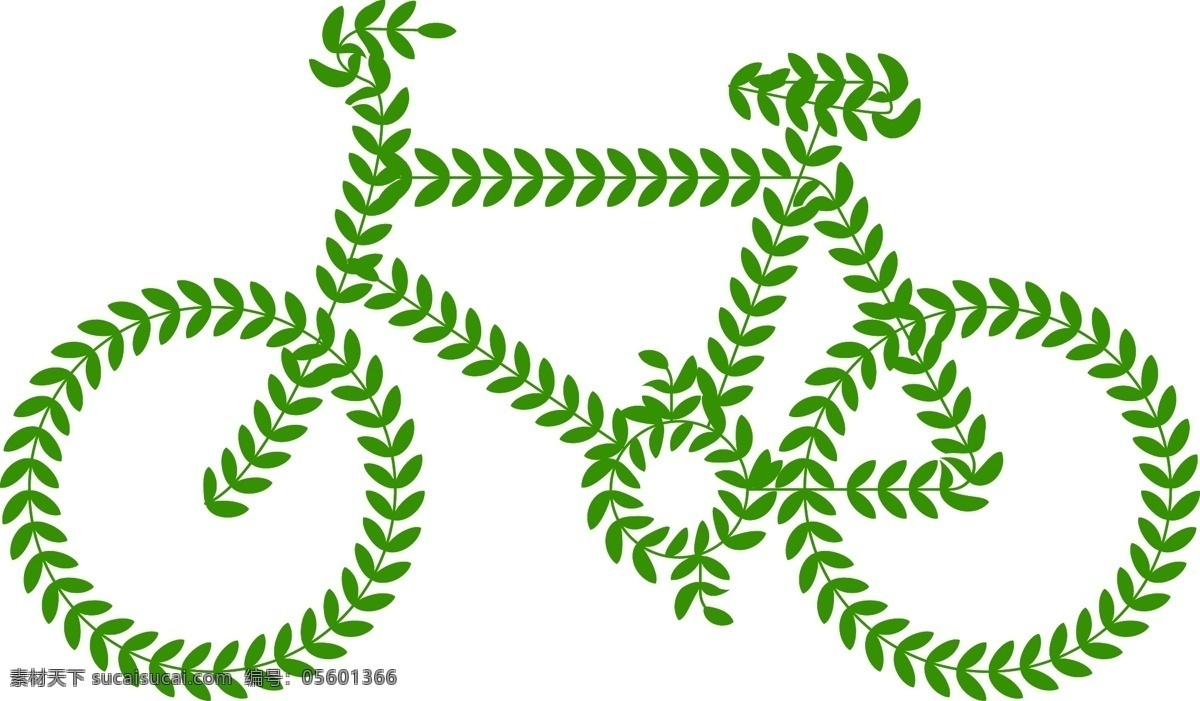 创意 绿色 自行车 自行车素材 绿色出行 创意自行车 单车素材 ai矢量 生活百科 生活用品