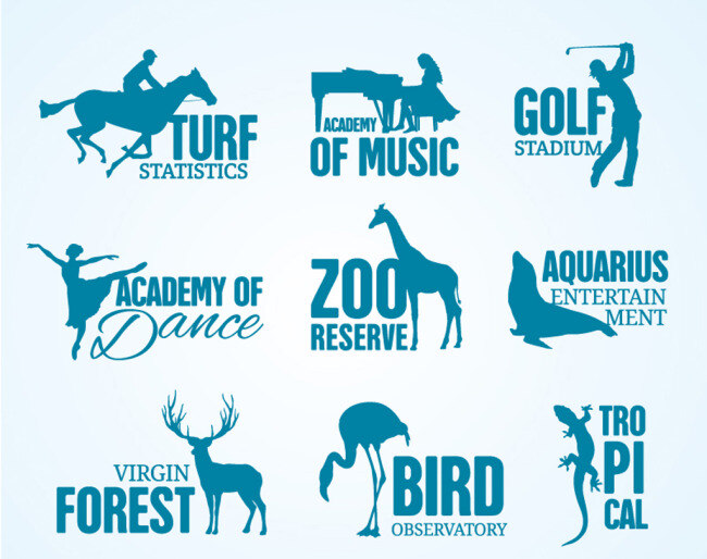 运动 自然 标志 鹿 钢琴 骑马 高尔夫 跳舞 壁虎 剪影 文字 标题 动物 人影 白色