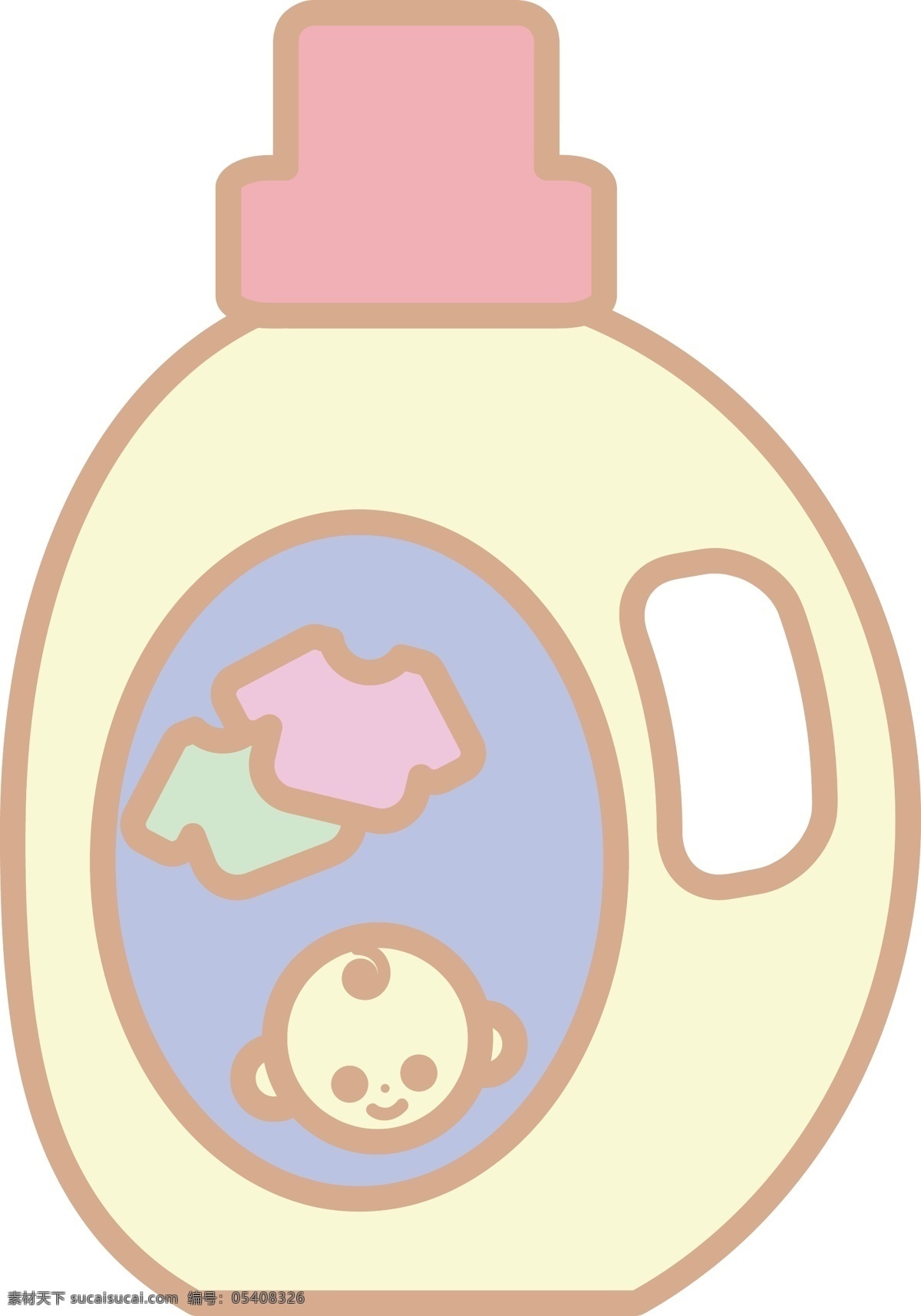 婴儿用品 洗衣液 插画 婴儿洗衣液 卡通插画 婴儿产品 婴儿物品 婴儿插画 黄色的洗衣液