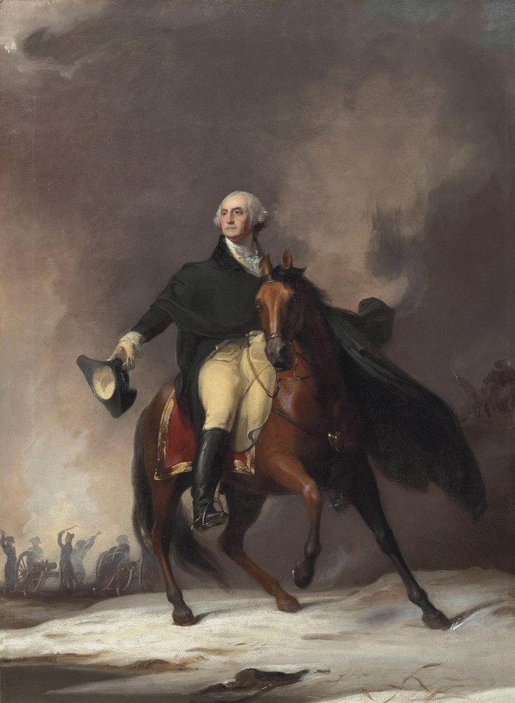 托马斯 萨利 作品 美国画家 乔治华盛顿 骑马像 军队 古典油画 油画 文化艺术 绘画书法