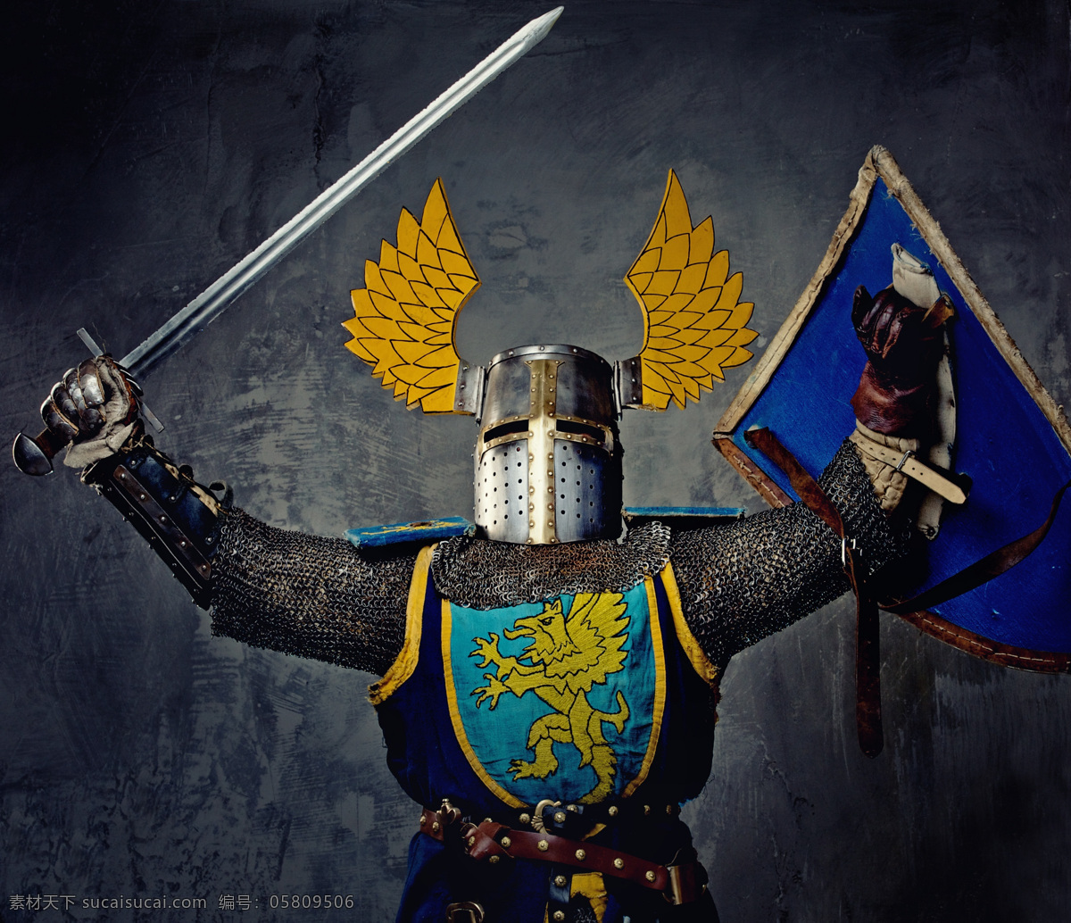 欧洲 武士 欧洲武士 骑士 战士 古代士兵 宝剑 盾牌 其他人物 人物图片