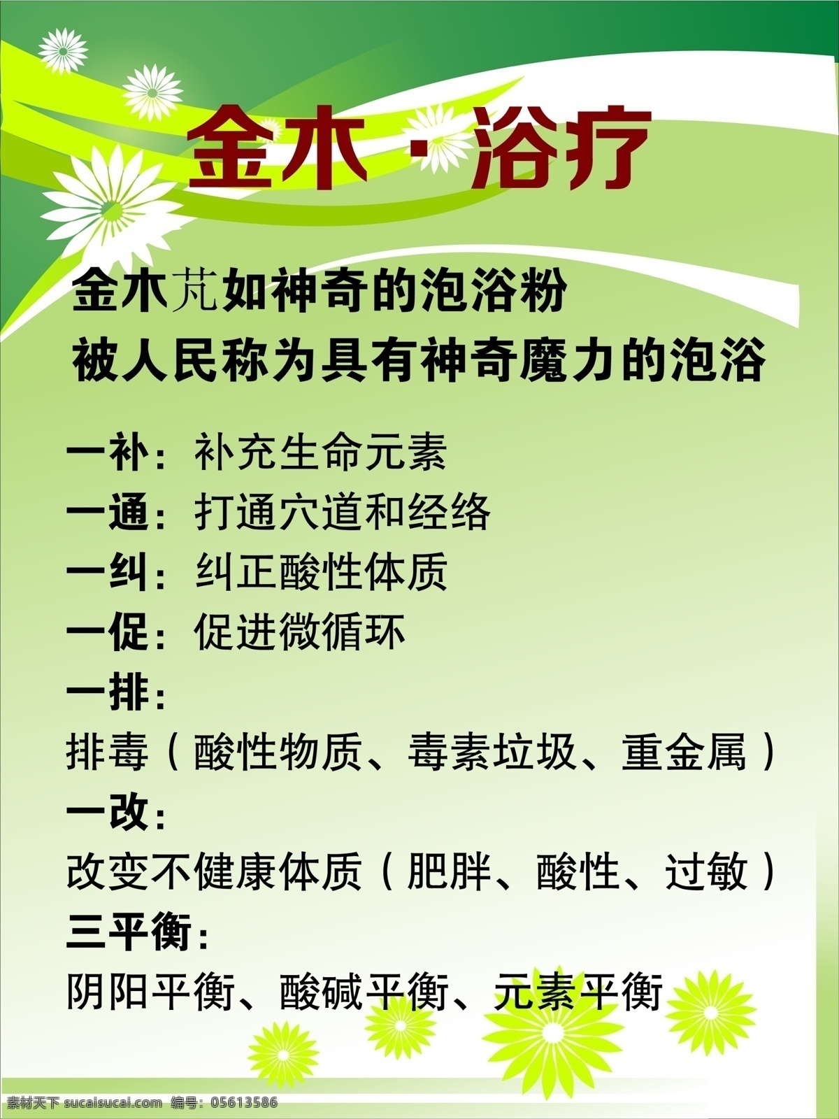金木浴疗 阴阳平衡 酸碱平衡 元素平衡 一补 一通 一排