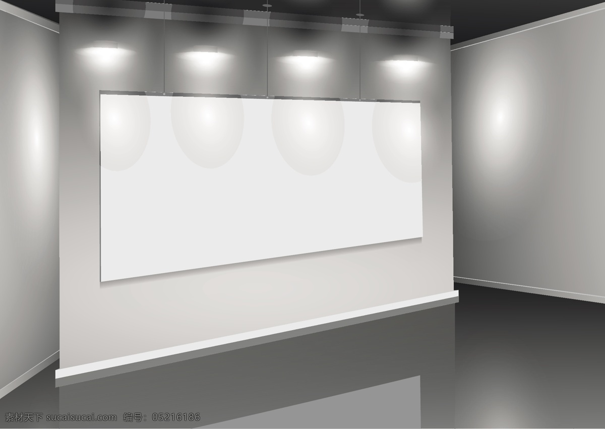 室内 展厅 墙面 矢量 eps格式 射灯 矢量素材 展板 室内展厅 矢量图