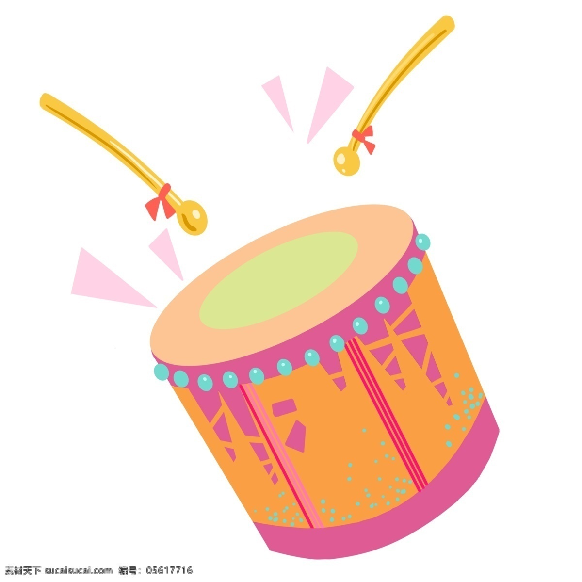 敲击 乐器 大鼓 插画 红色的大鼓 敲击的大鼓 卡通插画 乐器插画 表演乐器 演奏乐器 中国风乐器