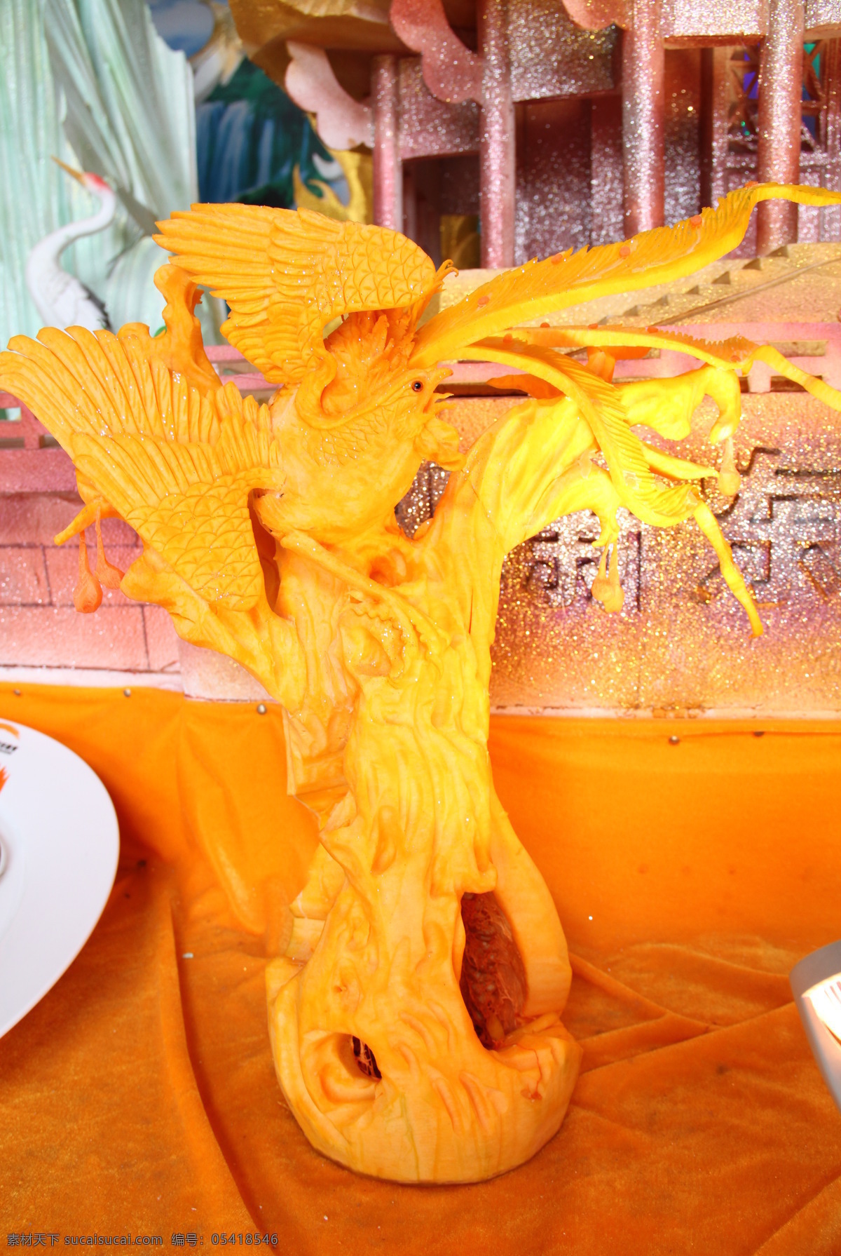 雕刻作品 锦绣前程 餐饮美食 食物 摄影图库 传统美食