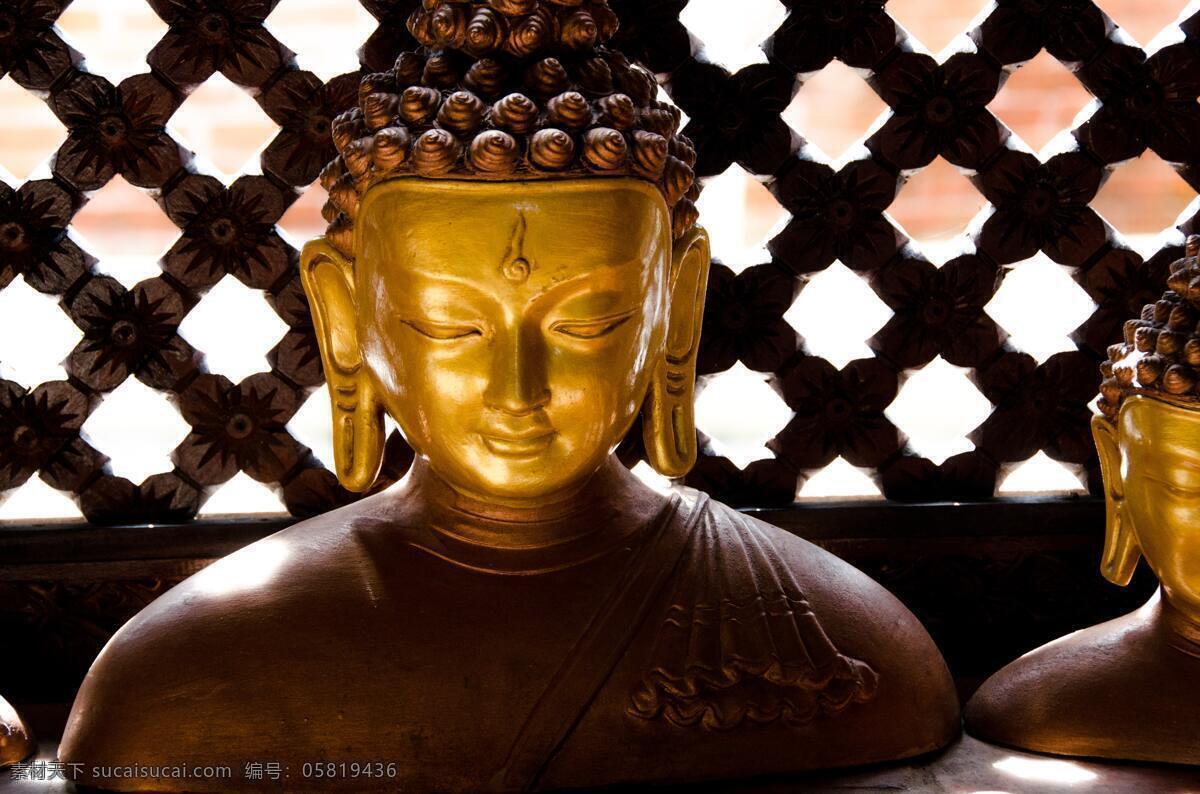 佛像特写 佛像 佛陀 佛头 半身 半身像 金色 金 黄金 铜 铜质 金质 宗教 佛教 文化艺术 宗教信仰