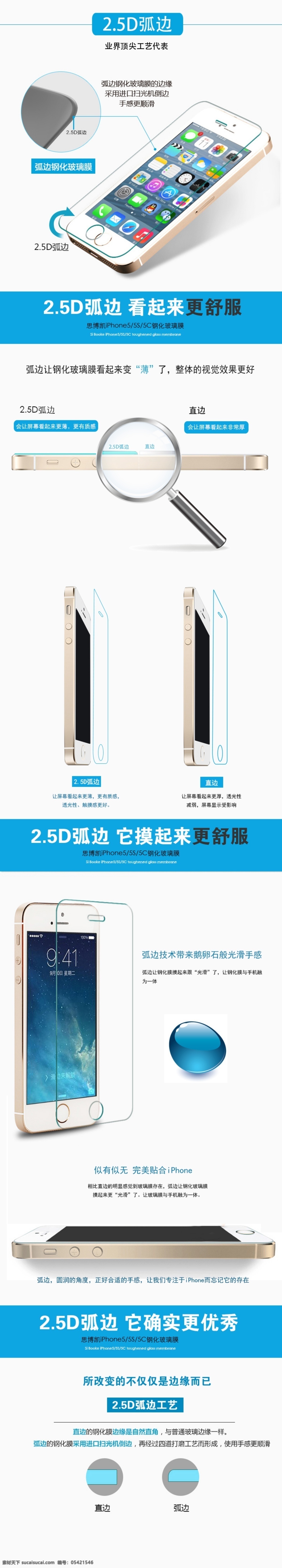 iphone5 钢化 膜 弧 详情 页 模板 全网销售第一 详情页模版 选择 我们 理由 钢化膜比较 弧边模板 弧边优势 原创设计 原创淘宝设计