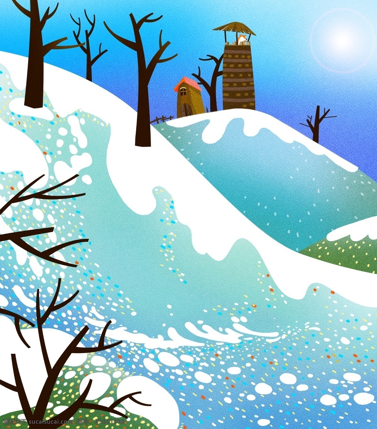 唯美 冬季 滑雪场 背景 雪山 雪地背景 冬天 下雪 冬季背景 雪景 彩绘背景 通用背景 特邀背景 促销背景 背景展板图