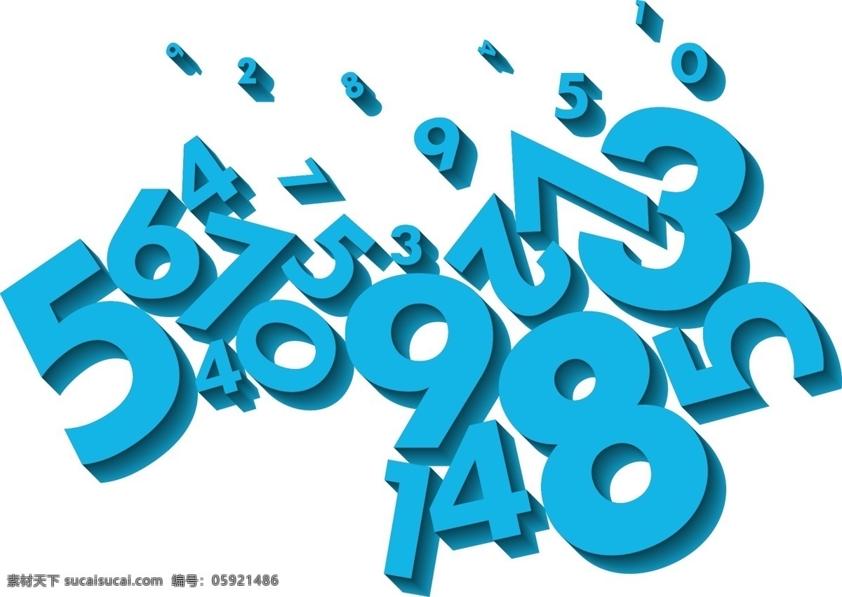 蓝色 数字 矢量 元素