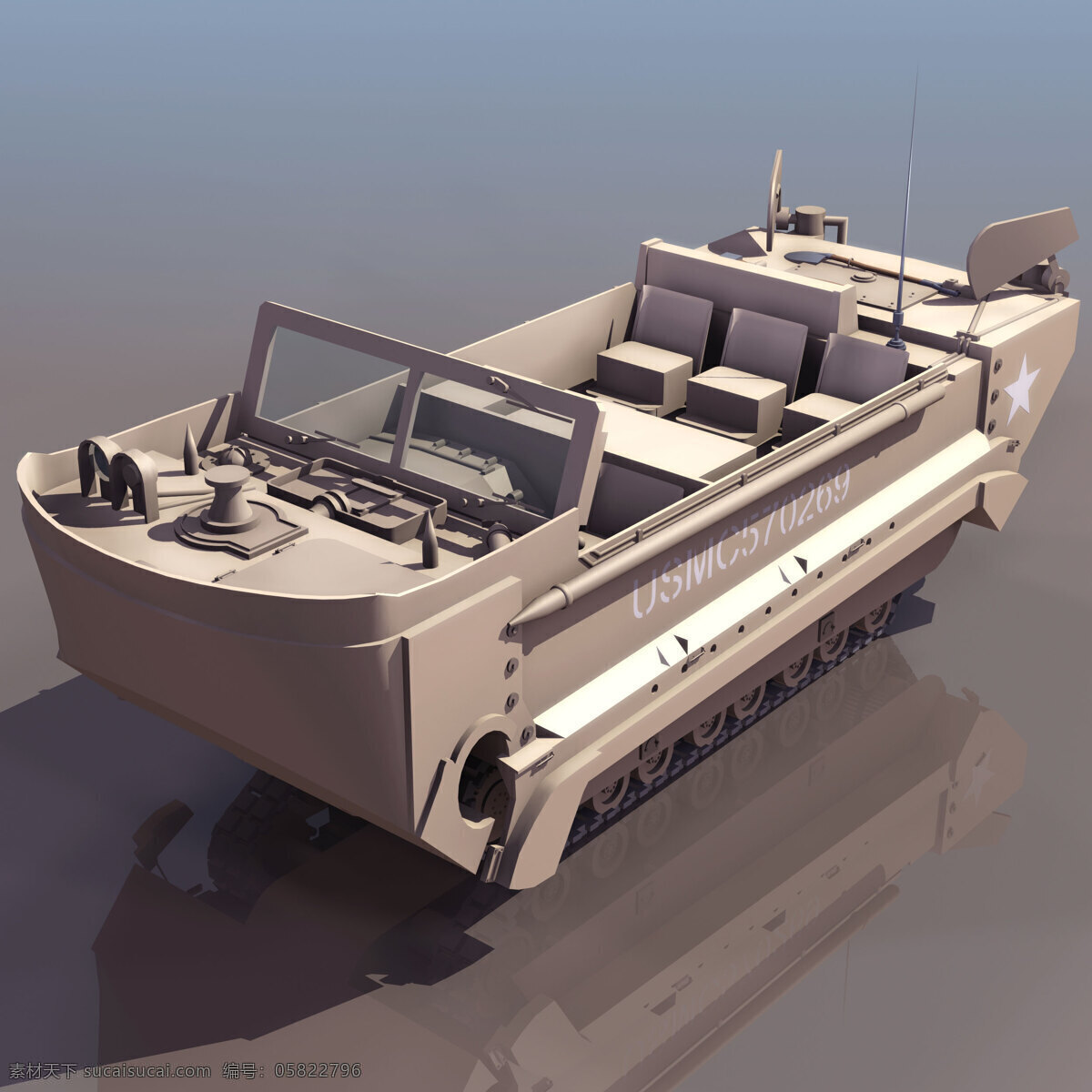 水陆 两栖 装甲车 船 汽车 武装 运输 多人 装载 3d模型素材 其他3d模型