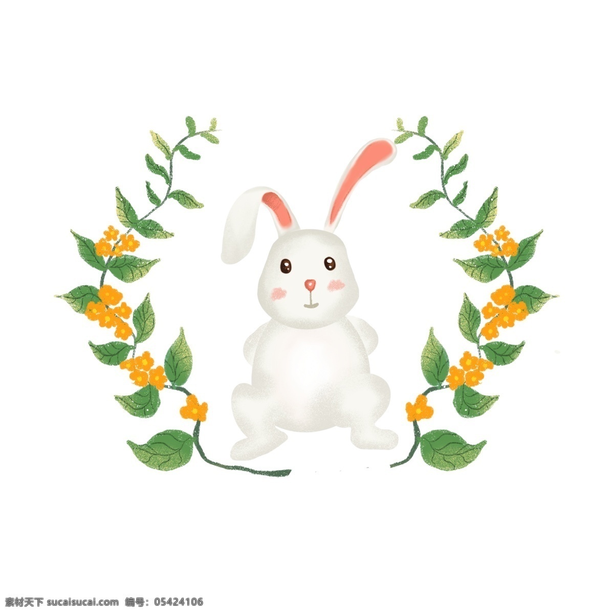 复活节 兔子 元素 图案 复活节兔子 兔子元素 动物 复活节元素 植物 可爱兔子 卡通兔子