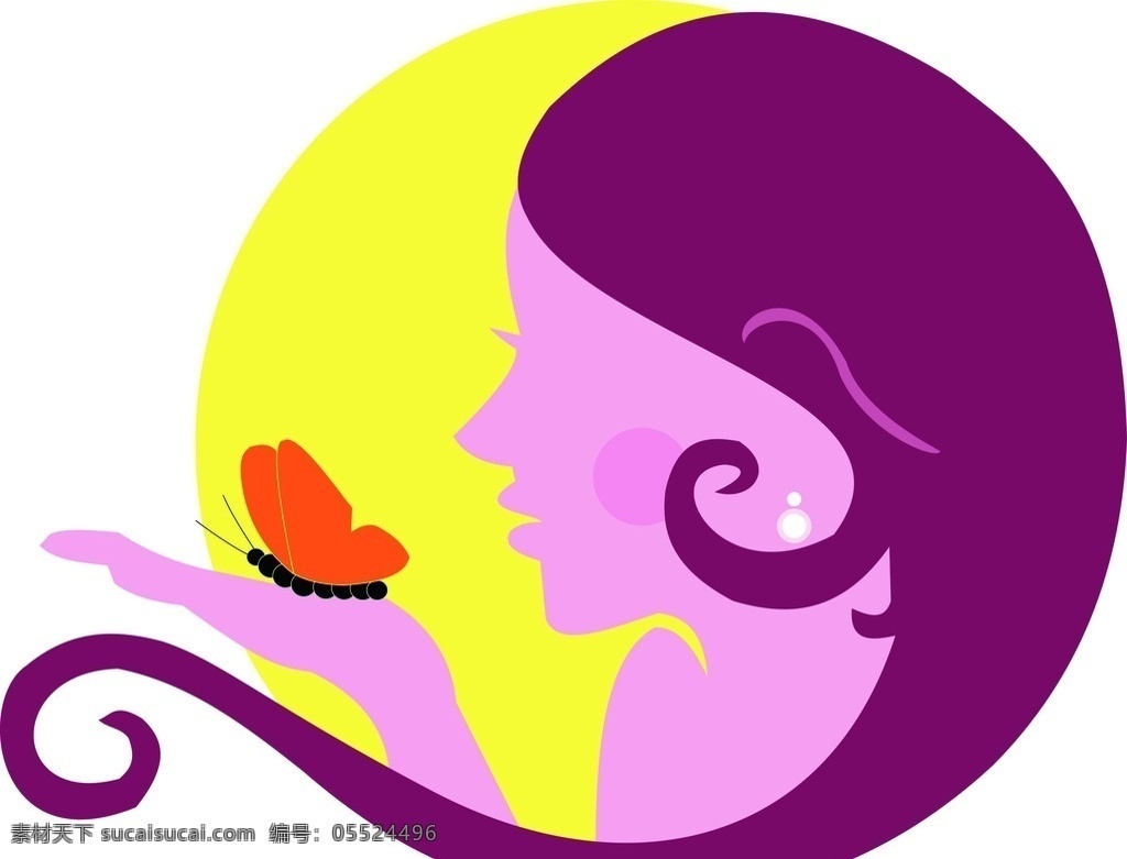 美女logo 贝塞尔 变形 化妆品 logo 组合 圆 复制 logo设计
