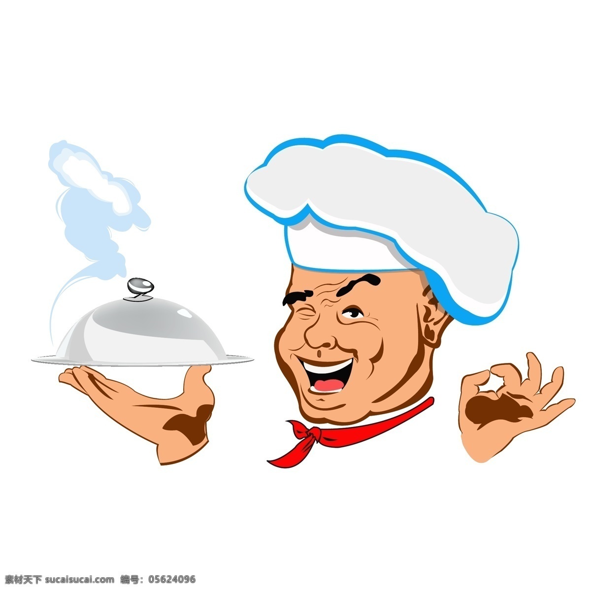 卡通 厨师 拿着汉堡 卡通素材 厨子 汉堡 笑脸 面点师 卡通人物 可爱卡通 ok手势 吃货 吃面条 分层 人物