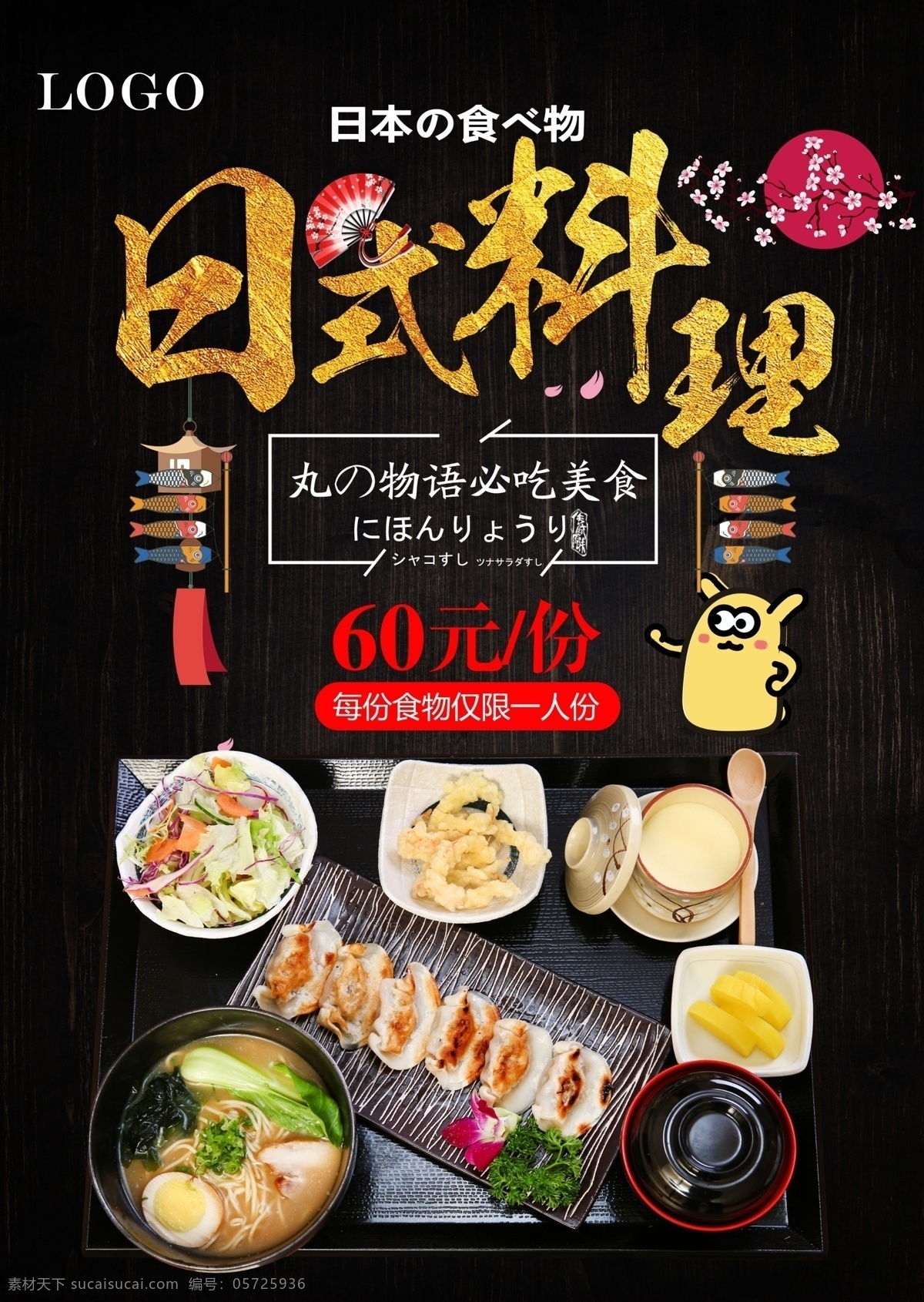 日料海报 日料 日式 餐厅 三文鱼 海鲜 套餐 活动 寿司 宣传 单页 海报