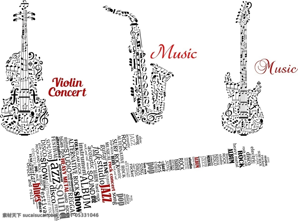 吉他 音符 音乐 乐器 萨克斯 大提琴 设计素材 标志图标 其他图标