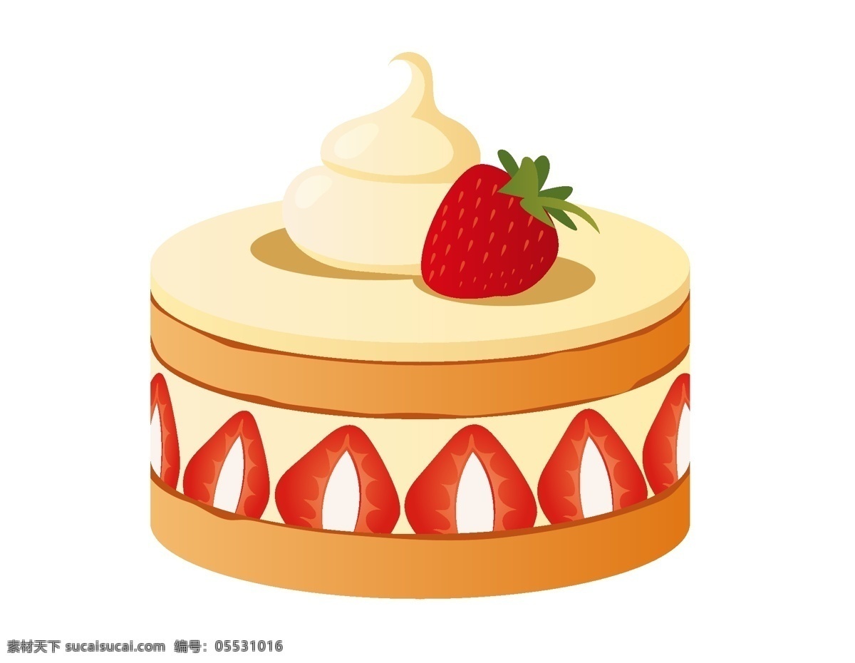 卡通 草莓 蛋糕 元素 小清新 甜品 美食 手绘 奶油 草莓蛋糕 ai元素 矢量元素