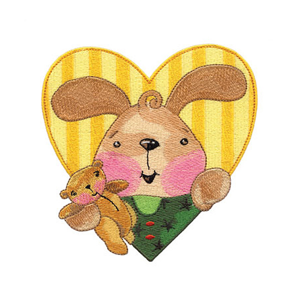 贴布免费下载 动物 服装图案 几何 兔子 心形 贴布 面料图库 服装设计 图案花型
