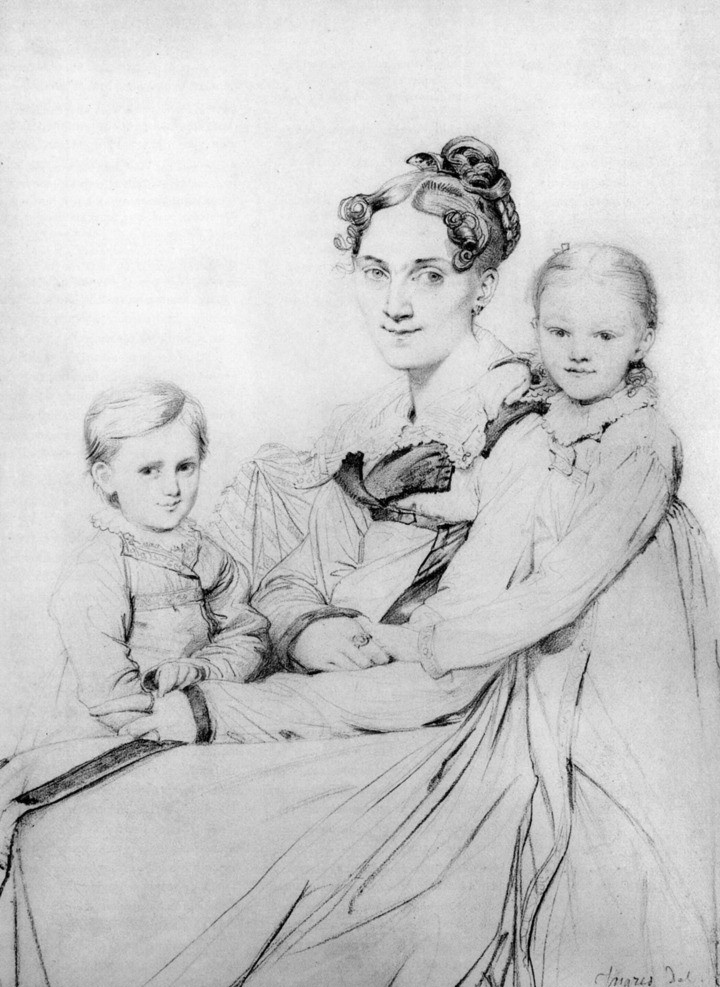 素描 人物 非 高清 安格尔作品 精选集 欧洲 古典 母亲 孩子 绘画书法 文化艺术