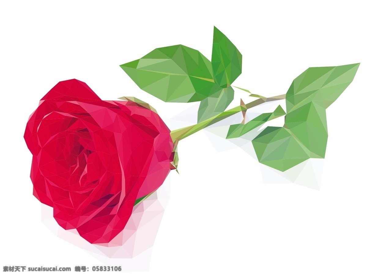 几何 玫瑰花 红玫瑰 几何形 情人节素材 植物 美丽 矢量 矢量图 花纹花边