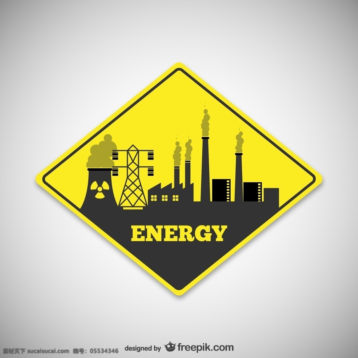 能源标志矢量 标志 工厂 能源 电力 工业 核能 植物