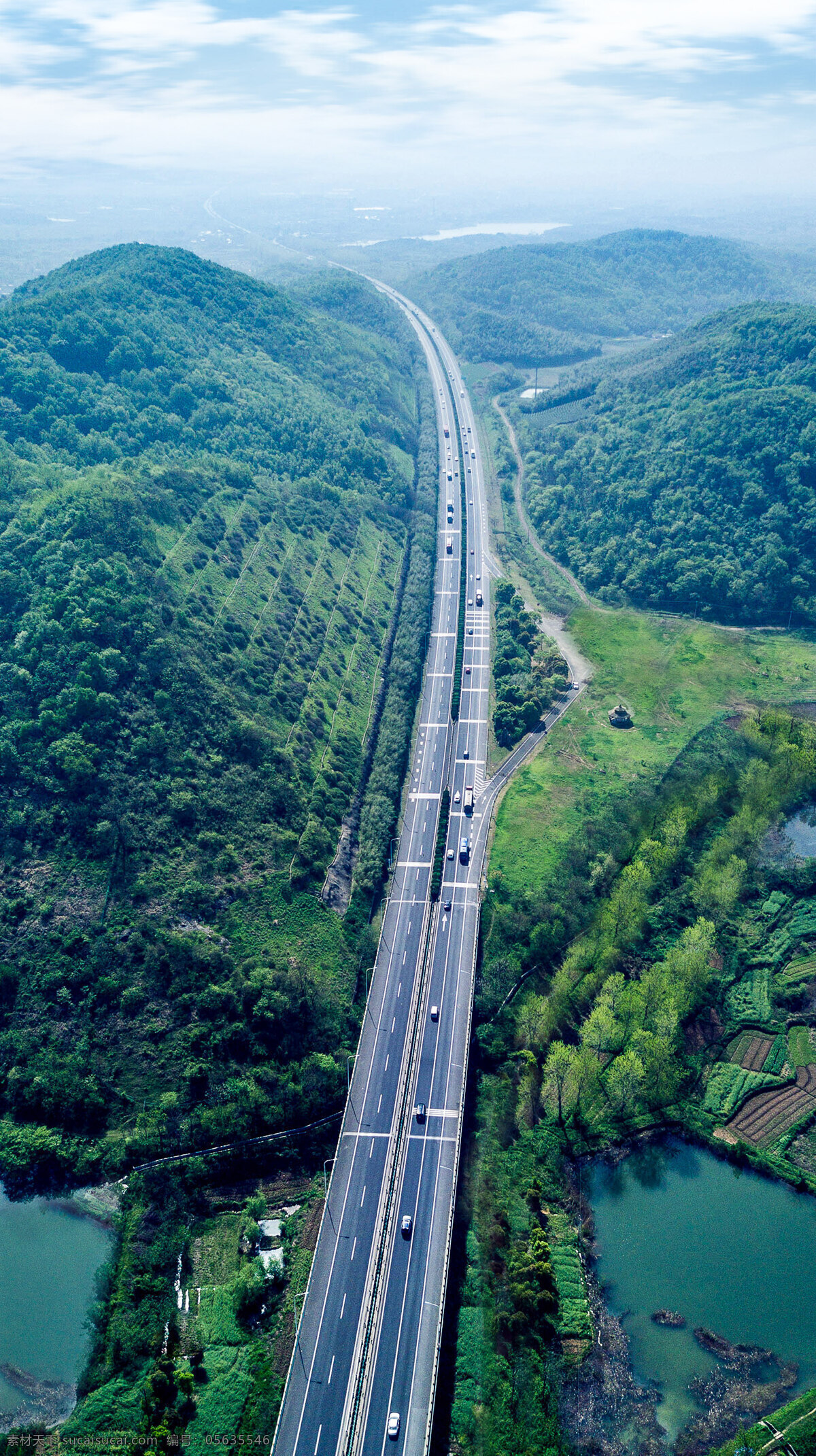 高速公路 航拍 鸟瞰 傍晚 宁杭 自然景观 山水风景