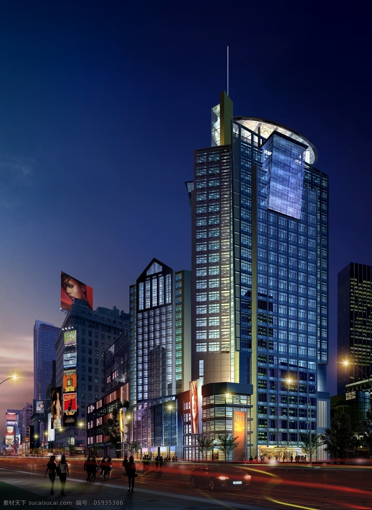 高楼大厦 效果图 分层 源文件 psd源文件 设计素材 分层效果 建筑装饰 黑色
