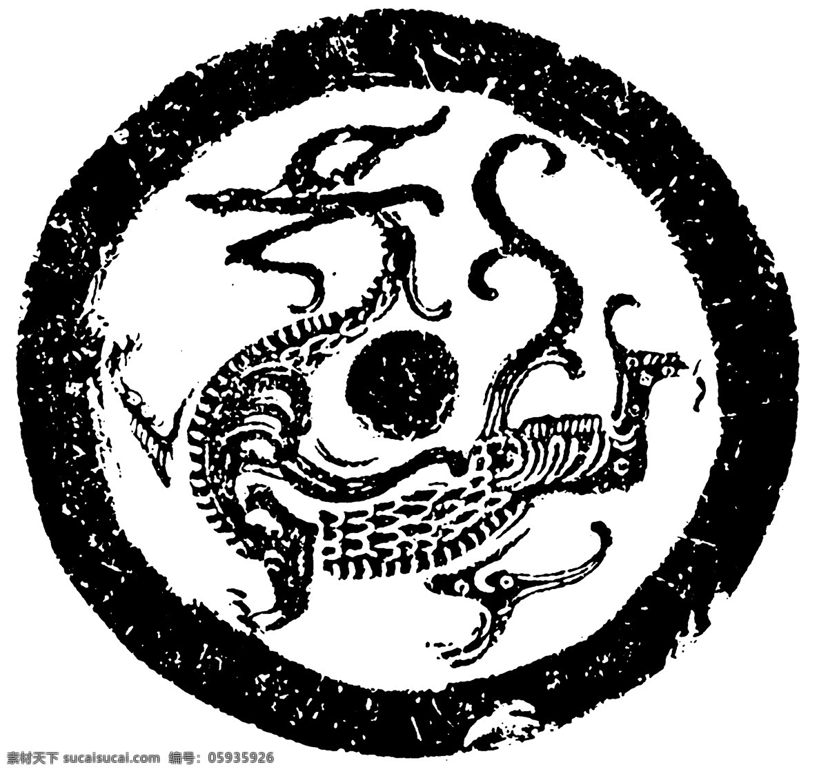 瓦当图案 秦汉时期图案 中国传统图案 图案109 图案 设计素材 瓦当纹饰 装饰图案 书画美术 白色