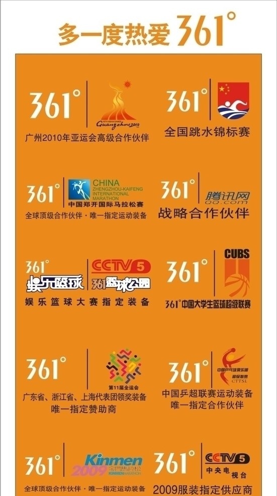 361 度 宣传 图 361度 多一度热爱 金门马拉松 中国乒乓球俱乐部 中国 大学生 蓝球 超级 联赛 企业 logo 标志 标识标志图标 矢量