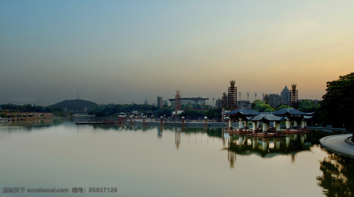 千 灯 湖 碧水 倒影 公园 湖景 建筑园林 水面 园林建筑 千灯湖 千灯湖美景 佛山市 南海 家居装饰素材 灯饰素材