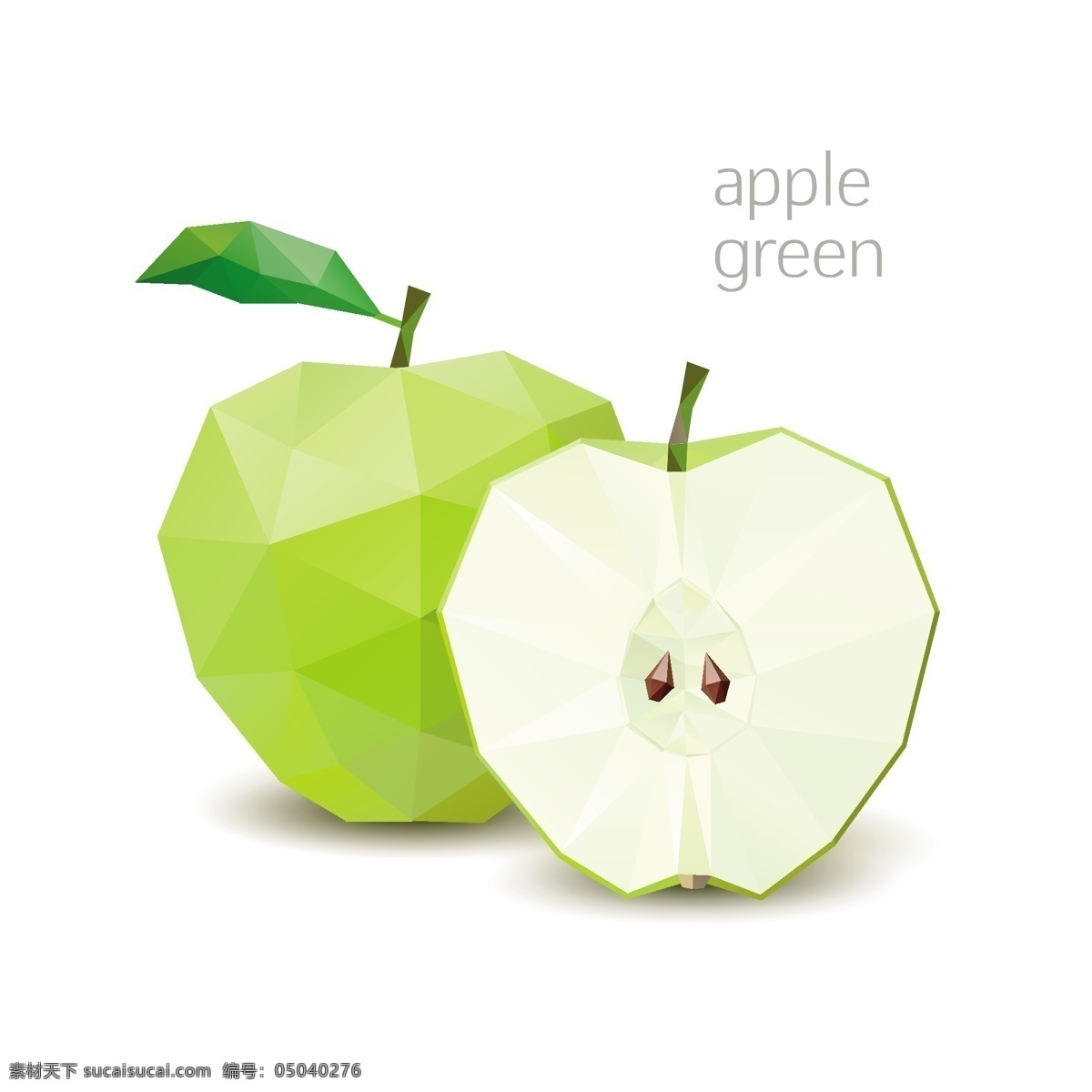 马赛克水果 水果 青苹果 像素化 几何图案 创意设计 马赛克背景 三角形 多边形 不规则图案 卡通背景 抽象背景 生物世界 矢量