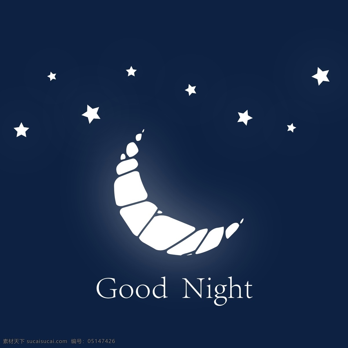 夜晚 晚安 星空 月亮 背景 卡通设计