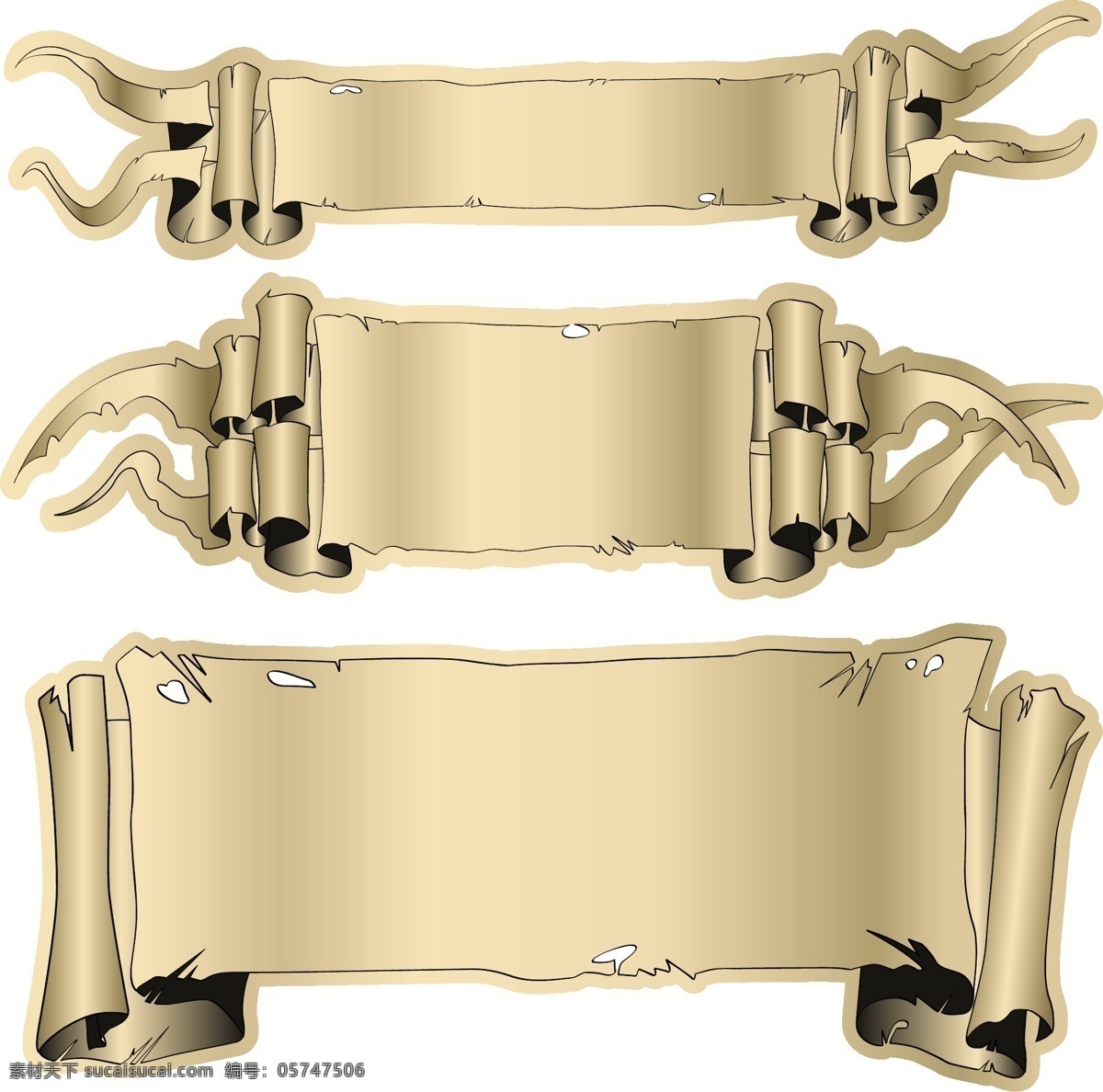 旧 牛皮纸 矢量 标题 卷 旗帜 纸类 矢量图 其他矢量图